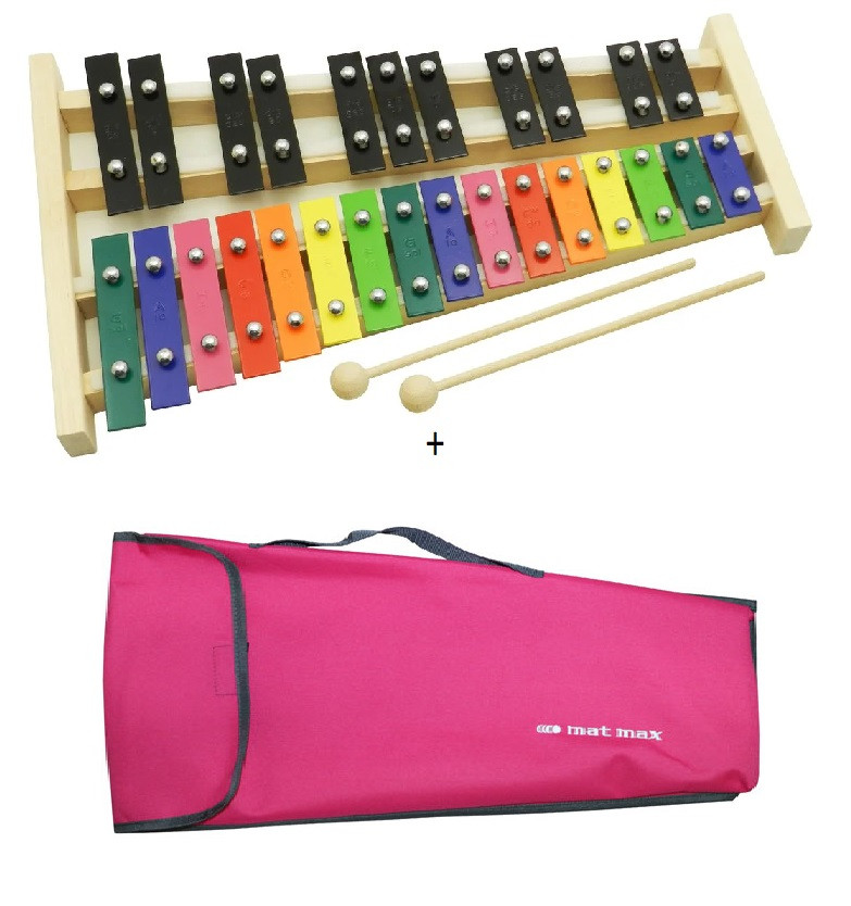 MAT MAX DZWONKI 27 TON KOLOROWE - DZWONKI CHROMATYCZNE - ZESTAW Z RÓŻOWYM POKROWCEM